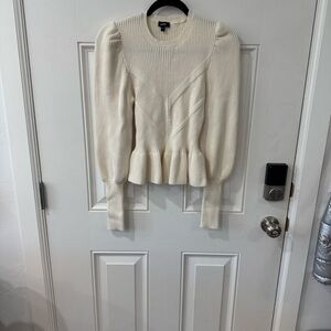 Express Ivory Ribbed Knit Sweater